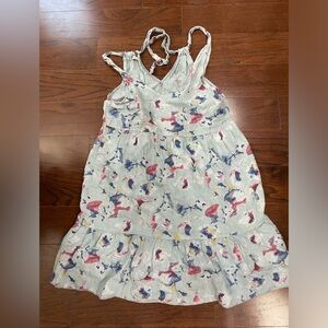 BELLAMBRA Women S Floral  100% Linen Lagenlook Tie Back Sleeveless Italy Dress